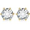 JewelryPalace Orecchini a Bottone Donna Argento 925 con Creato Moissanite, Piercing a Lobo con Pietra a Taglio Rotondo, Solitario in Tre Ori Set Gioielli
