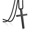 jiamiaoi Collana Con Croce Nera Per Uomo E Donna Collana Con Croce In Acciaio Inossidabile Gioielli Da Uomo Collane Crocifisso Catena Da 22 Pollici