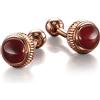 Colibri - Gemelli da uomo Hamilton - Gemelli da polso di design con inserti in Diaspro rosso naturale - Chiusura a sfera - Acciaio inossidabile placcato oro rosa - Confezione regalo