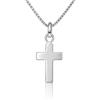 gioiellitaly Ciondolo croce piatta in argento 925 semplice con catenina veneziana 40/45/50 cm a scelta gioiello religioso cresima comunione uomo donna unisex