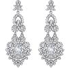 EVER FAITH Orecchini Donna Cristallo Nozze Vintage Stile Floreale Foglia Lampadario pendenti Trasparente Argento-fondo