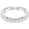 Swarovski Matrix Anello Vittore, Gioiello Versatile per Occasioni Speciali con Zirconia Bianchi, Pietre Scintillanti a Taglio Round, Placcatura in Tonalità Color Argento, Taglia 52