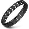 Apocalyptic-K ® Braccialetti magnetici da uomo, Bracciale magnetico in titanio, ultra resistenti, in puro titanio (leggerezza), eliminano l'elettricità statica (Bracciale nero)