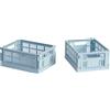 Hay - Set di 2 cestini Colour Crate - Blu - Polipropilene riciclato - Designer Hay Studio
