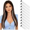 Silk-co Extension Capelli Colorti con Clip, Bianco, 10 Ciocche Singole Lisci Lunghi 55cm per Sfumature Feste Halloween Cosplay
