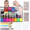 Realjoy Truccabimbi, Kit Professionale per Truccabimbi con 42 Colori, 8 Pennelli, Sicuro, Atossico e Lavabile, Truccabimbi per Adulti e Bambini, Trucco per Feste di Natale e Halloween
