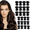AEKZOX 30x Bigodini in Silicone Styling Senza Calore per Capelli Facile Acconciatura Notturna (15x Grandi, 15x Piccoli) (Nero)