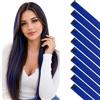 Silk-co Extension Capelli Colorti con Clip, Blu, 10 Ciocche Singole Lisci Lunghi 55cm per Sfumature Feste Halloween Cosplay