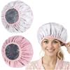 WJIAAA Deep Conditioning Hair Cap, 2 pezzi, cuffia da doccia da donna, riutilizzabile, a doppio strato, per la cura dei capelli, per la doccia, per le donne, per il trattamento dell'olio, per la