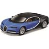 Burago Maisto Speed Icons Bugatti Chiron Modellino di auto pressofuso in scala 1:64, blu e nero, miniatura da collezione dettagliata, veicolo giocattolo in metallo pressofuso, regalo per appassionati di auto