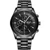 OUARTV Orologio da polso da uomo, originale, cinturino in metallo da uomo, alla moda, casual, sportivo, nero, Bracciale