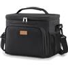 Lifewit Borsa Termica Porta Pranzo, Borse Frigo Piccola Pranzo Ufficio per Uomo e Donna, Impermeabile Lunch Bag con Tracolla per Lavoro, Mare, Viaggio, Nero, 24L