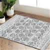 TOPICK Zerbino lavabile Boho per ingresso, tappeto marocchino a pelo basso geometrico anti-macchia, antiscivolo, ultrasottile per cucina, stile rustico, bagno, porta, 60x90(cm) grigio
