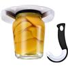 WEFHEF 1 Pz Apribarattoli Sotto l'Armadio e 1 Pz Apriscatole ad Anello a Forma di J,Set di Apribarattoli per Mani Deboli,Apribottiglie Sotto l'Armadio per Cucina, Ristorante, Bar