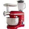 Necchi - NKSM1518BM Impastatrice planetaria, 1400W, 6 velocità + pulse, tre fruste, ciotola in acciaio da 5.5 lt, bicchiere frullatore da 1.5 lt, tritacarne e affettaverdure