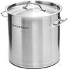 Forgast Pentola Professionale Acciaio Inox 17L Litri con Coperchio, Casseruola Alta Pentola Capiente Induzione Gas Fornello Elettrico, Fondo Spesso Multistrato, Pentole da Ristorante, Argento