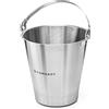 Forgast Secchiello in Acciaio Inox, 7 Litri, Secchio Senza Anello, Secchiello da Cucina, Secchiello per il Latte, per Mangimi, Raffreddatore per Champagne, Scala Pratica all'interno