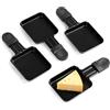 HengBO Set di 4 Padelle per Raclette di Ricambio, Acciaio Inox Antiaderente | Nere, 18 × 8 × 1.5 cm, mini padelle per grill raclette