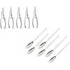 GUTE LINES Crostacei Pinza per Aragoste e Scampi, Apri Granchio Crostacei Astice 17cm, Argento Lucidato (SET 11PCS)