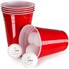 Vivaloo Bicchieri da Birra in Plastica - Gioco Birrapong - 50 Bicchieri + 6 Palline