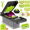 Gyxova Verdure Multifunzione,16 in 1 Tagliaverdure Manuale Tagliaverdure multifunzione Mandolina per Verdure con 7 Lame Regolabili Affettaverdure da Cucina Professionale per Cavolo Carote Patate Pomodori