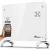 TRESKO Stufa Elettrica Basso Consumo 1500W - Wifi & APP | Stufa Elettrica basso consumo | Termoconvettore con Rotelle | Termosifone Elettrico Portatile | Termoconvettore a Parete con Termostato