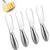 TDUNSYA 4 Pezzi Coltello Burro Formaggio, Coltelli Spalmatori di Formaggio, Coltello da Burro Multifunzione, Coltello da Crema, Coltelli da Formaggio per Burro Marmellata Formaggio Panna, 13,3x2,7cm