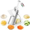 Goeasyoii Mandolina Affettatrice di Verdure, Affettatrice Manuale Verticale con Lame in Acciaio Inox, Spessore Regolabile per Patate Cipolle,Tritaverdure Multifunzionale per Cucina (S1) (Grigio, S1)