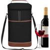 Generico Borsa Portavino | Sacca termica porta 2 bottiglie con manici,Contenitore Portavino Riutilizzabile | Adatto per feste, spiaggia, viaggi, gite, escursioni, campeggio, picnic, donne e uomini