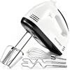 Showvigor Sbattitore Elettrico 300W, 7 Velocità Design Ergonomico, Fruste Elettriche con 5 Accessori in Acciaio Inox, Parti Lavabili in Lavastoviglie, Ideale per Dolci e Cucina, Bianco