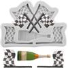 MINFEIDMS Stampi in silicone a forma di bandiera di auto da corsa, per bottiglia di champagne, fondente, cioccolato, per decorare torte di zucchero, cupcake, pasta di gomma, caramelle, argilla