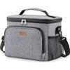 Lifewit Borsa Termica Porta Pranzo, Borse Frigo Piccola Pranzo Ufficio per Uomo e Donna, Impermeabile Lunch Bag con Tracolla per Lavoro, Mare, Viaggio, Grigio, 24L
