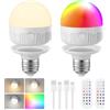 LGMCF Lampadina ricaricabile E27, 8 W, RGBWW, dimmerabile, timer, confezione da 2