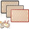 SoeUyd 3 Pezzi Tappetini da Forno in Silicone per Macarons, Tappetino in Silicone Antiaderente per Macarons, Tappetino Silicone per Amaretti, Adatti Alla Preparazione di Biscotti, Frollini e Simili