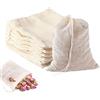 NAMIS 100 Pezzi Sacchetti Filtro per Tè Riutilizzabili Bustina di Tè Vuota con Coulisse in Mussola di Cotone Bustine di Tè per Tè Sfuso per Tè Sfuso,Tisane, Caffè, Grani (8 x 10 cm)