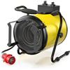 DAHTEC Riscaldatore elettrico professionale da 5 kW - Radiatore industriale - 0-25° angolo regolabile e termostato - ideale per casa, officina e cantiere