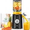 LINKChef estrattore frutta e verdura, apertura 115mm estrattore di succo 1.2L, slow juicer machine per Frutta e Verdura Intere, senza BPA, facile da smontare e pulire, Ricette Incluse, 200W