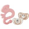 Chicco Set Massaggiagengive e 2 Succhietti Air 2-6 Mesi, Massaggiagengive in Silicone, Sollievo Durante la Dentizione, Ciuccio con Tettarella in Silicone, Anatomico E Funzionale, Rosa, 2 Mesi+