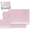 Interbaby Set Lenzuola Pile Corallo Lettino 60x120 Stella Luna Rosa | Lenzuolo con angoli, piano e federa cuscino per culla, poliestere morbido e caldo, inverno, biancheria regalo nascita