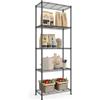 SONGMICS Scaffale Portaoggetti, Ripiani Regolabili, Scaffale di Stoccaggio, per Garage, Camera da Letto, Soggiorno, Cabina, Cucina, Dispensa, 5 Livelli, 30 x 60 x 161 cm, Nero Inchiostro LGR165BH01
