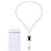 webbomb Custodia per tessere ZIP porta tessere impermeabile e flessibile, completa di cordino portachiavi da 2 cm + porta carte ZIP orizzontale/verticale per 1-2 tessere (bianco V)