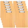 CYEER 10 Pezzi Portablocco A4 in Legno Extra Spesso 4MM, Portablocco A4 con Pinza Metallo & Ocullo per Appendino (225x318MM), Cartellina Rigida con Pinza per Ufficio, Ristorante, Scuola