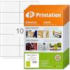 Printation 5000 Etichette adesive (105x57mm) stampabili - Printation | 500 fogli A4 con 2x5=10 etichette autoadesive, etichette per indirizzi, adesivi per spedizioni - per stampanti laser e inkjet