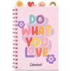 Colourbook Good Vibes A5 Do What You Love - Quadernino Spirale Cromata, Copertina Rigida Illustrata, Carta 75g, Rigature Miste Quadretti e Righe, Divisori PPL Inclusi