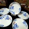 Markenlos Genroku Ware Tominaga Genroku Piastre Overglaze Nandina 5 Pezzi Mitsu-to Mark