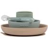 Nattou Set 4 pezzi verde-sabbia per la pappa in silicone - Nattou