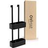 ovimar Bleikoya - Mensola da doccia in nero come organizer da bagno senza foratura, cestino da doccia a 2 ripiani da appendere, ideale per il bagno, organizer da bagno in alluminio leggero