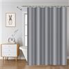 LUKDUNG Tenda da bagno in poliestere, 200 x 200 cm, anti muffa per bagno, tenda da doccia in tessuto, impermeabile, lavabile, Shower Curtain con 13 ganci grigio chiaro