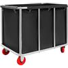 Deinungen Carrello Biancheria, Cesto Porta Biancheria portata 199 kg, 90 x 65 x 80 cm grande portabiancheria in acciaio inox,sacco in tessuto Oxford rimovibile, per la casa, l'hotel