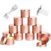 Dexpally 12 Pezzi di Barattoli per Candele Fai da Te-120 ml, Contenitori per Candele, Vasetti con 60 Stoppini per la Produzione di Candele(Oro Rosa)
